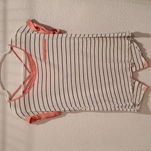 2/$8 ☀️Vanity Peach Accented, Striped Top